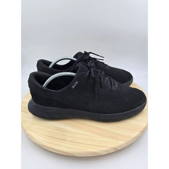Kizik Madrid Eco Knit Casual Running Sneakers Men's Size 12W Triple Black - Picture 1 of 9